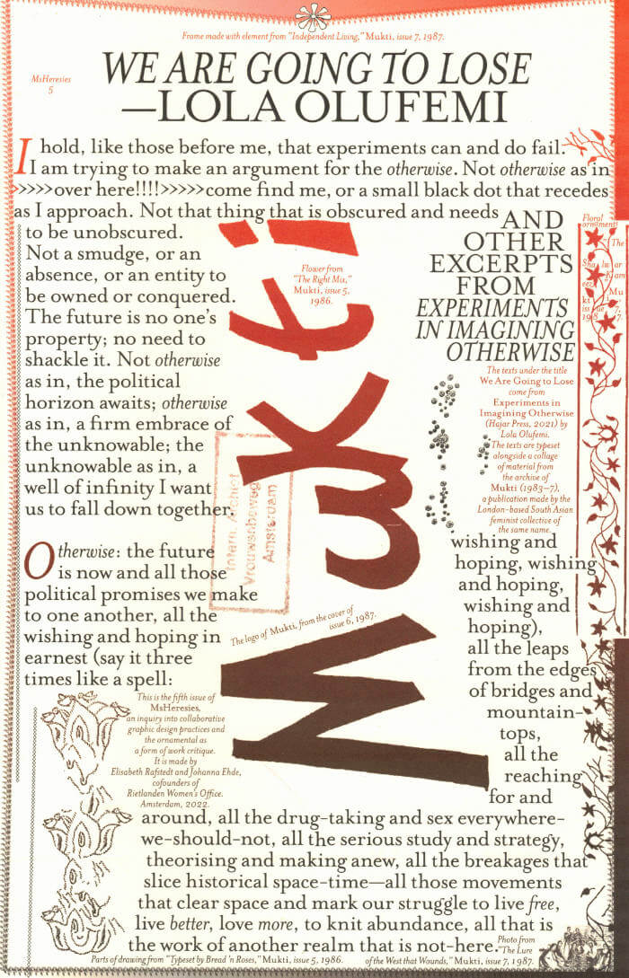 Cover of MsHeresies 5 — We Are Going to Lose