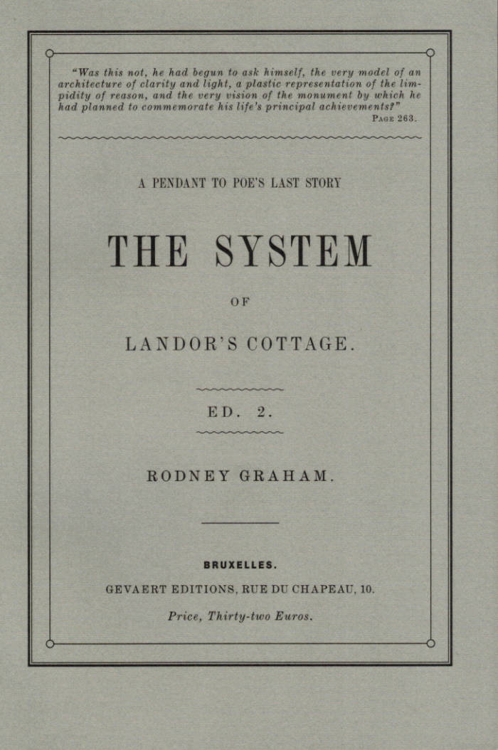 Cover of The System of Landor's Cottage. A Pendant to Poe's Last Story