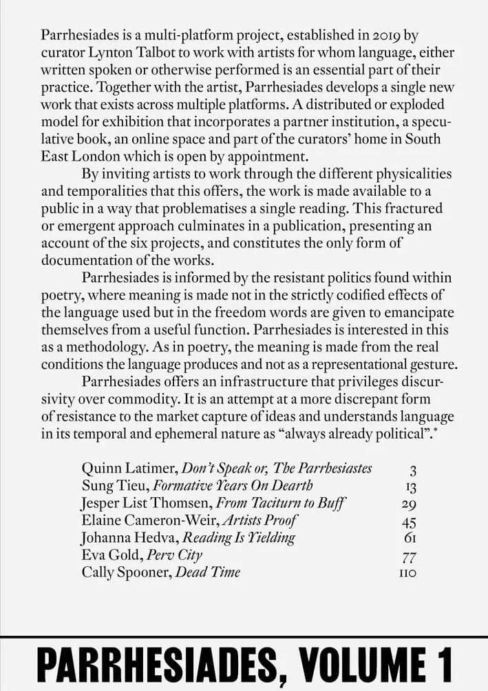 Cover of Parrhesiades Vol. 1