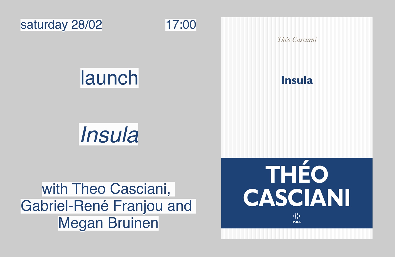 Cover of [Launch] Insula with Théo Casciani, Gabriel-René Franjou and Megan Bruinen