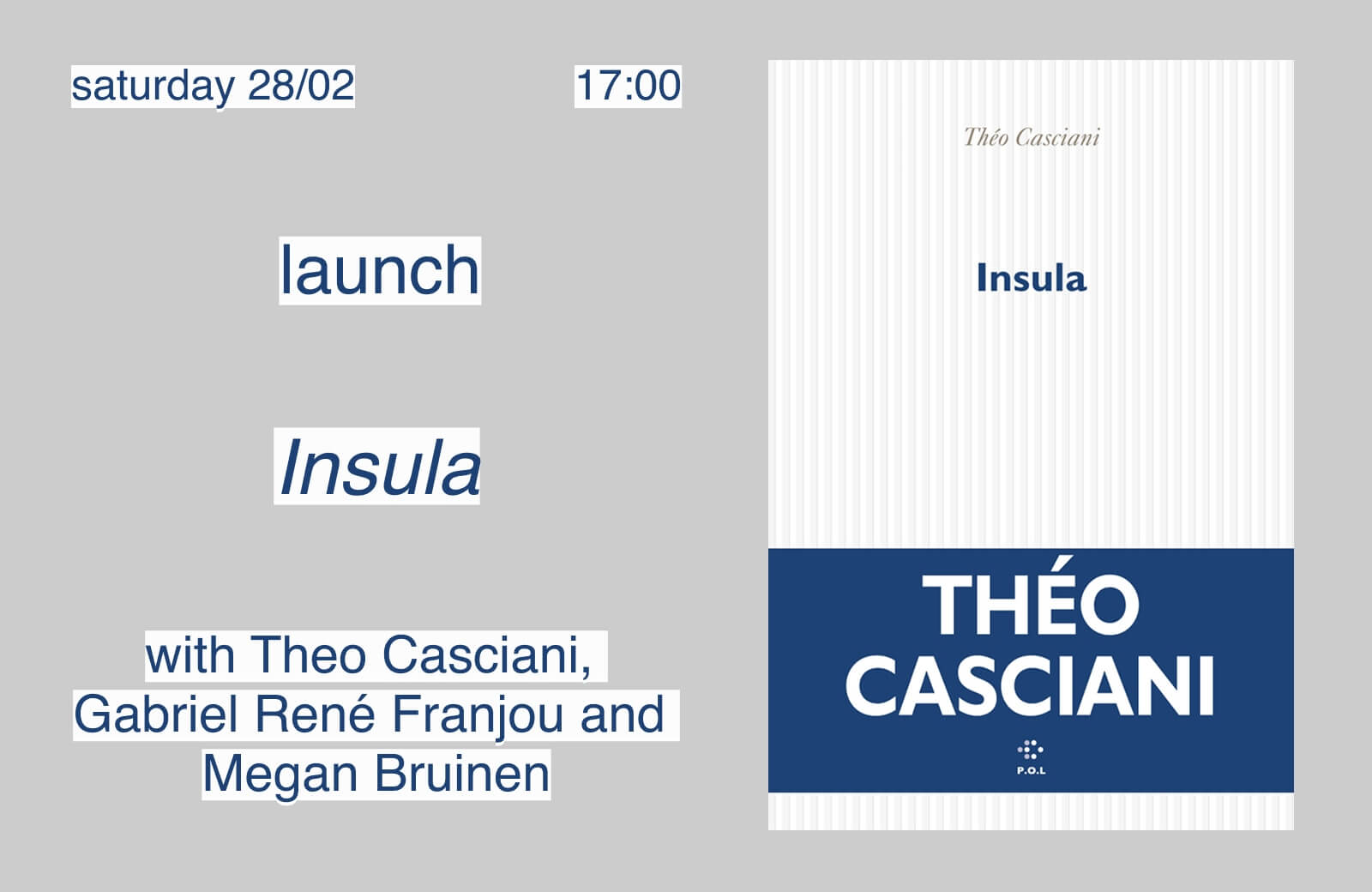 Cover of [Launch] Insula with Théo Casciani, Gabriel René Franjou and Megan Bruinen