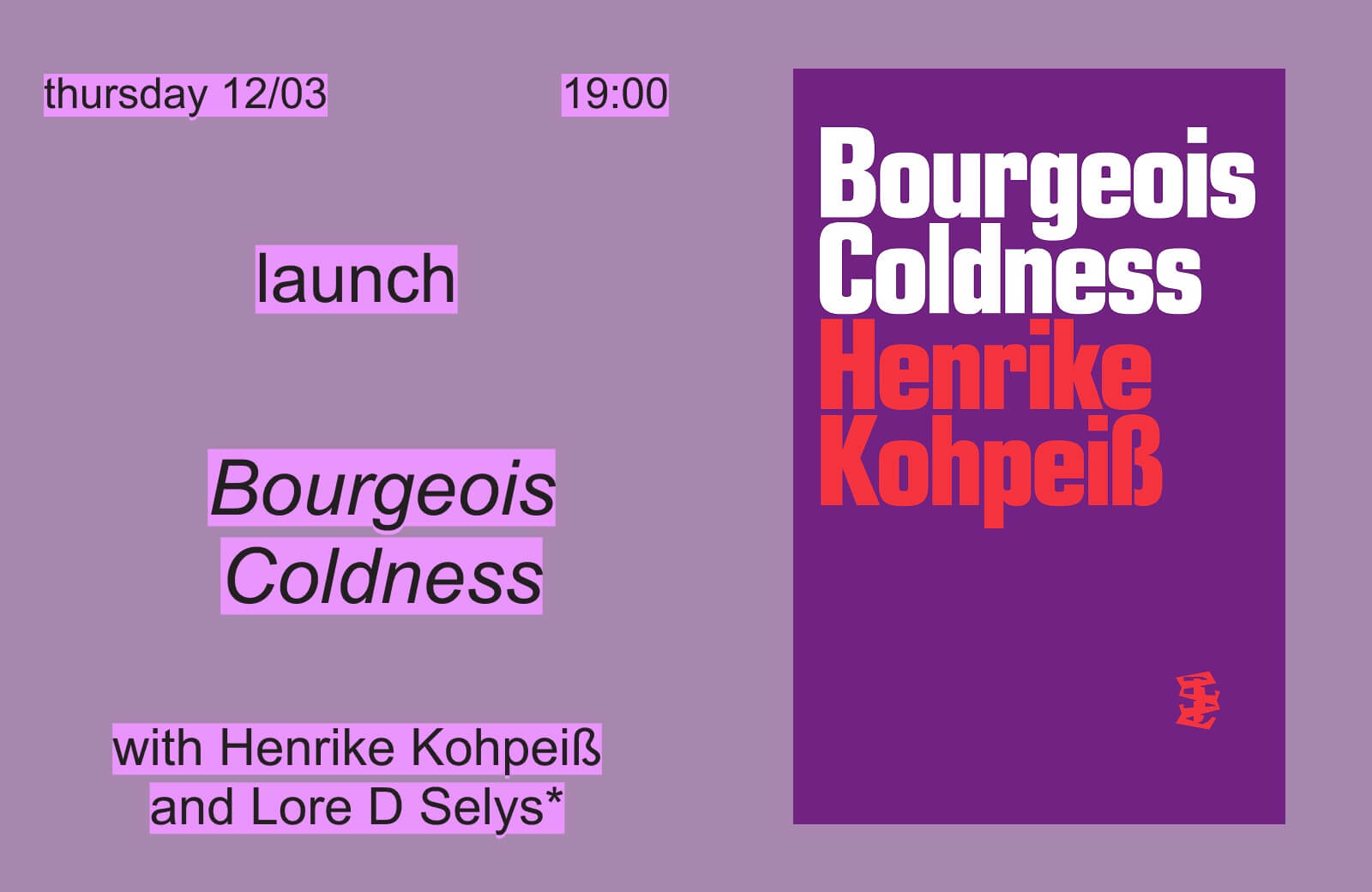 Cover of [Launch] Bourgeois Coldness by Henrike Kohpeiß