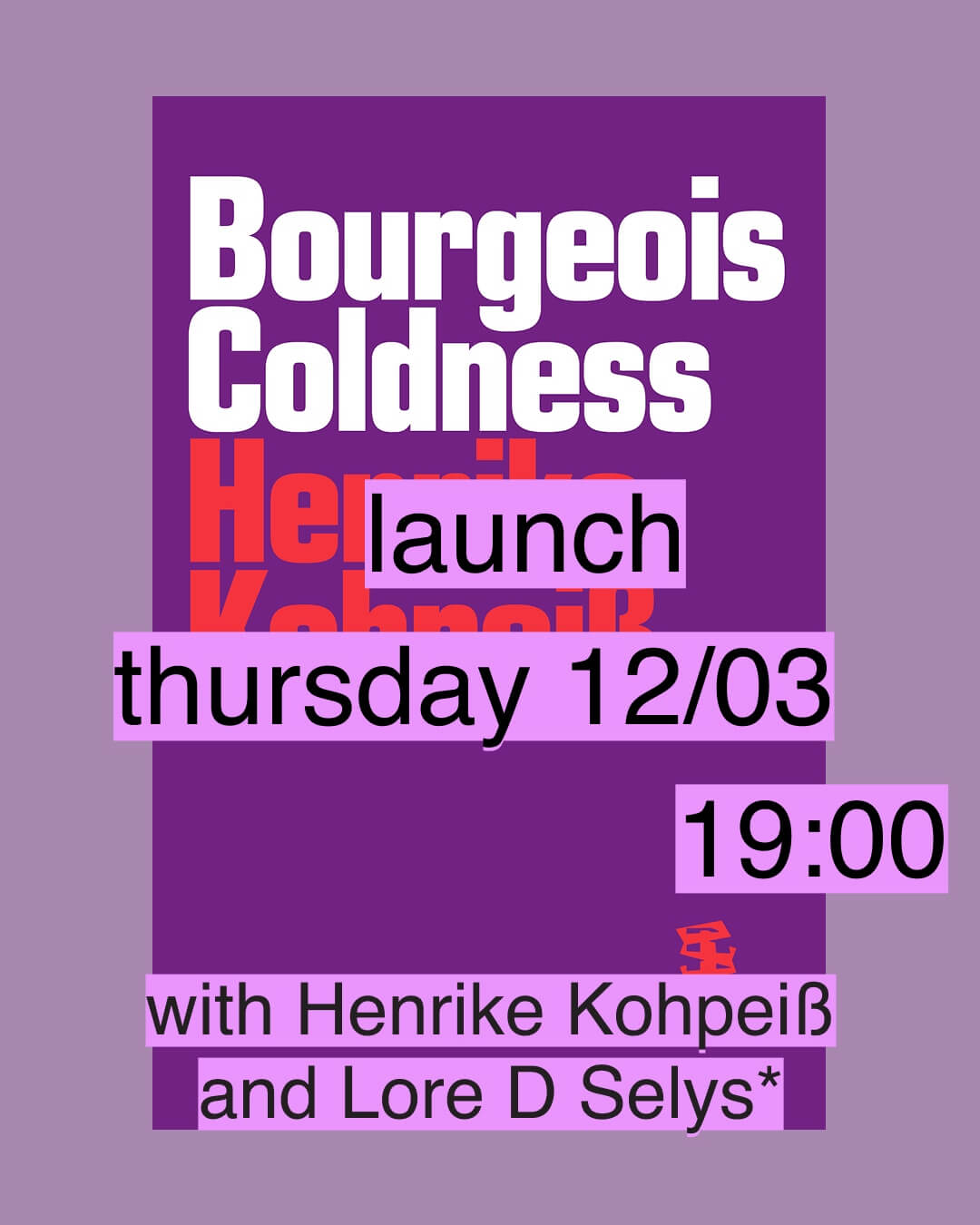 Cover of [Launch] Bourgeois Coldness by Henrike Kohpeiß