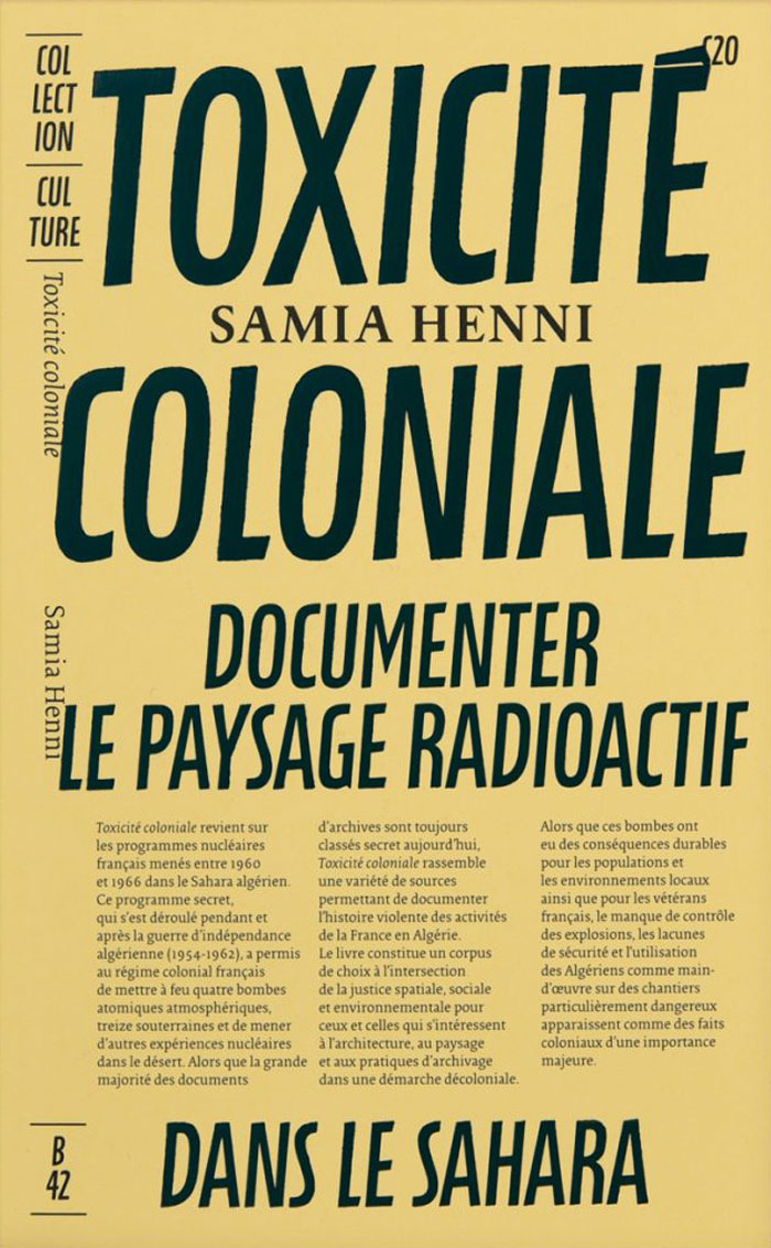 Cover of Toxicité coloniale: Documenter le Paysage Radioactif