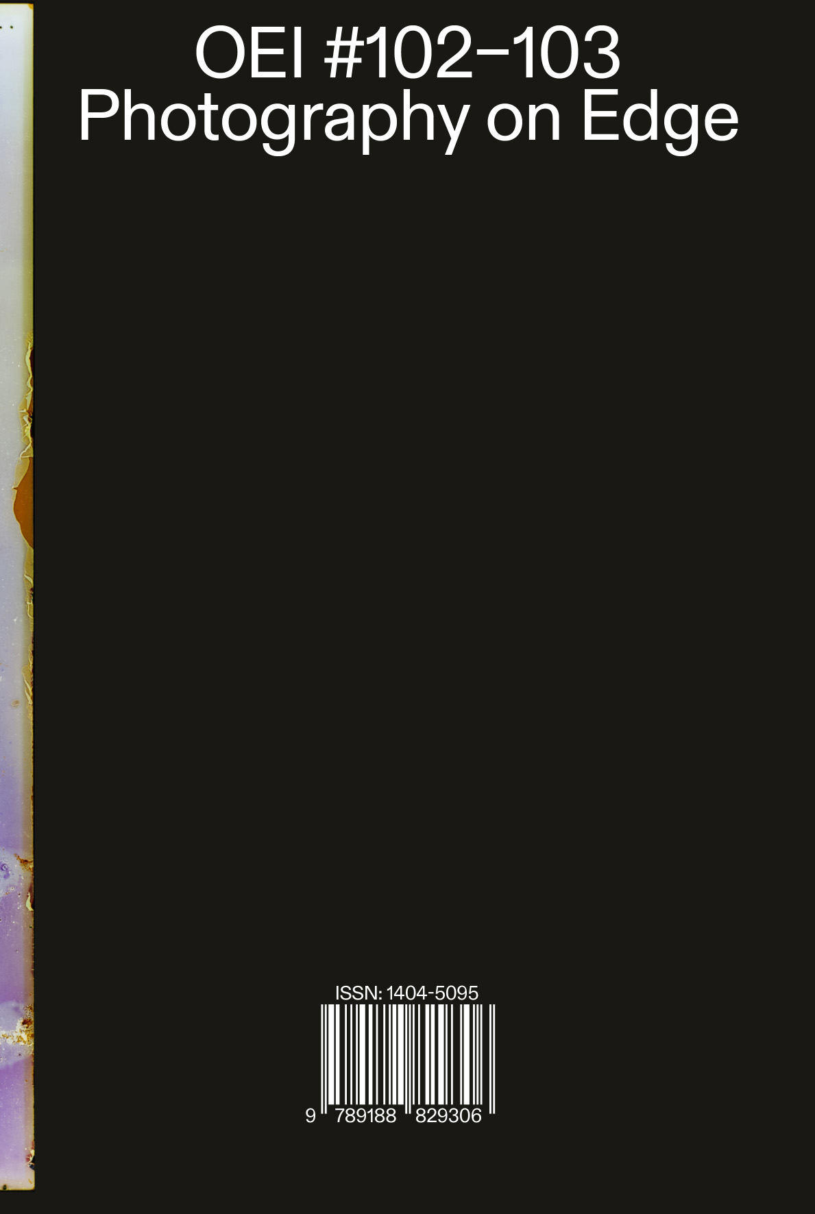 Cover of OEI #102–103 Photography on Edge