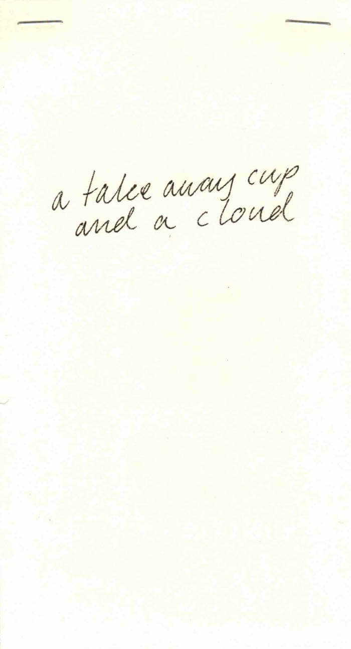 A take away cup and a cloud