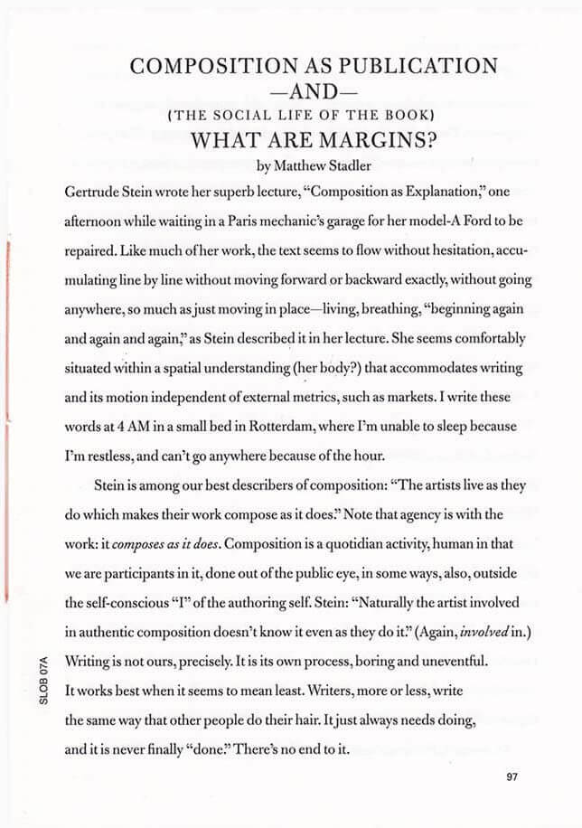 Composition As Publication – And – What Are Margins