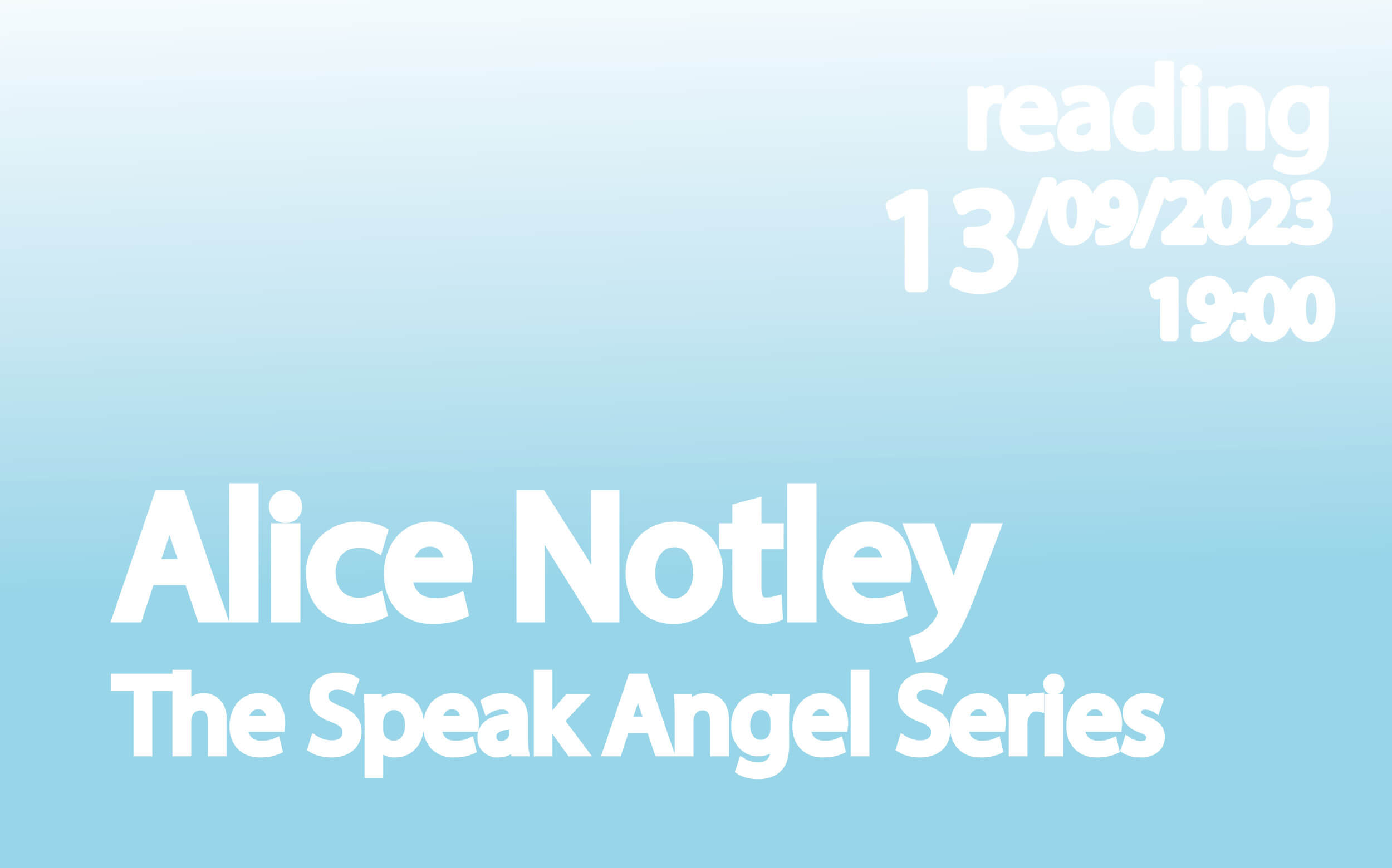 [Reading] The Speak Angel Series with Alice Notley