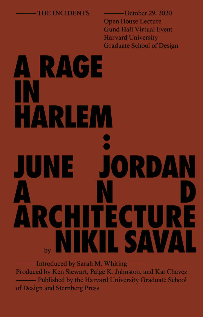 A Rage in Harlem – June Jordan and Architecture