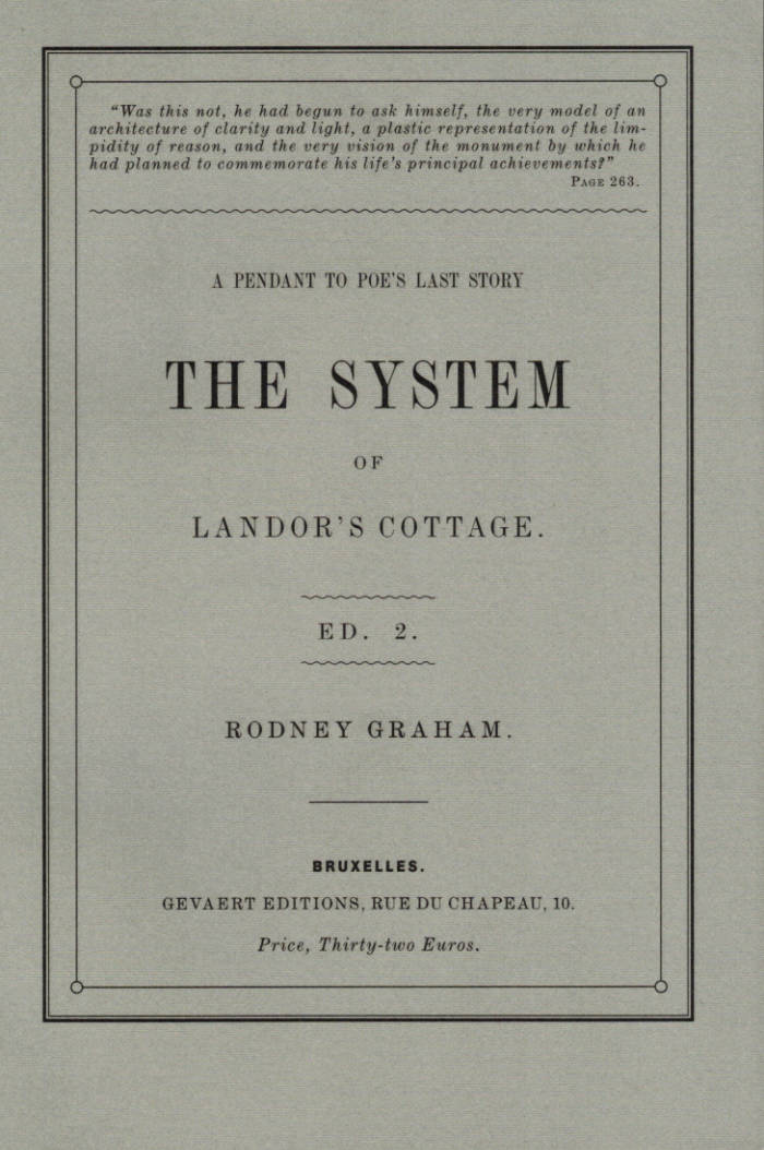 The System of Landor's Cottage. A Pendant to Poe's Last Story