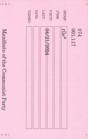 Manifesto Of The Communist Party - cover image