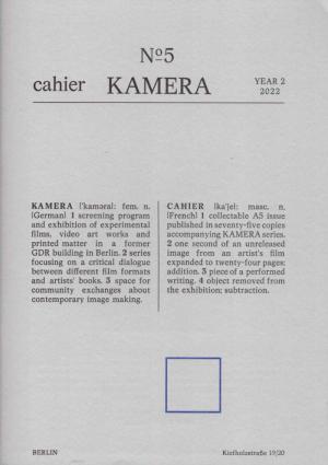 KAMERA CAHIER N° 5 - cover image