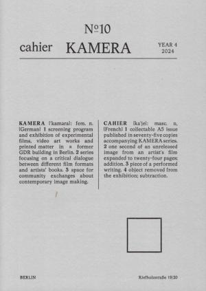 KAMERA CAHIER N° 10 - cover image